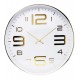 Relógio De Parede 30,5cm Por 4,5cm Quartz De Plástico Branco Com Dourado